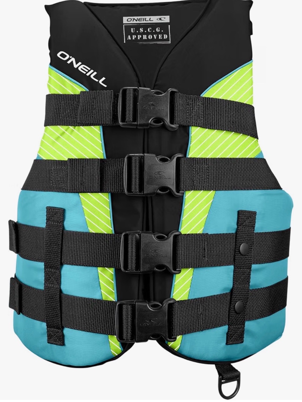 NWOT O'Neill Womens SuperLite USCG Approved Blue & Lime Life Jacket